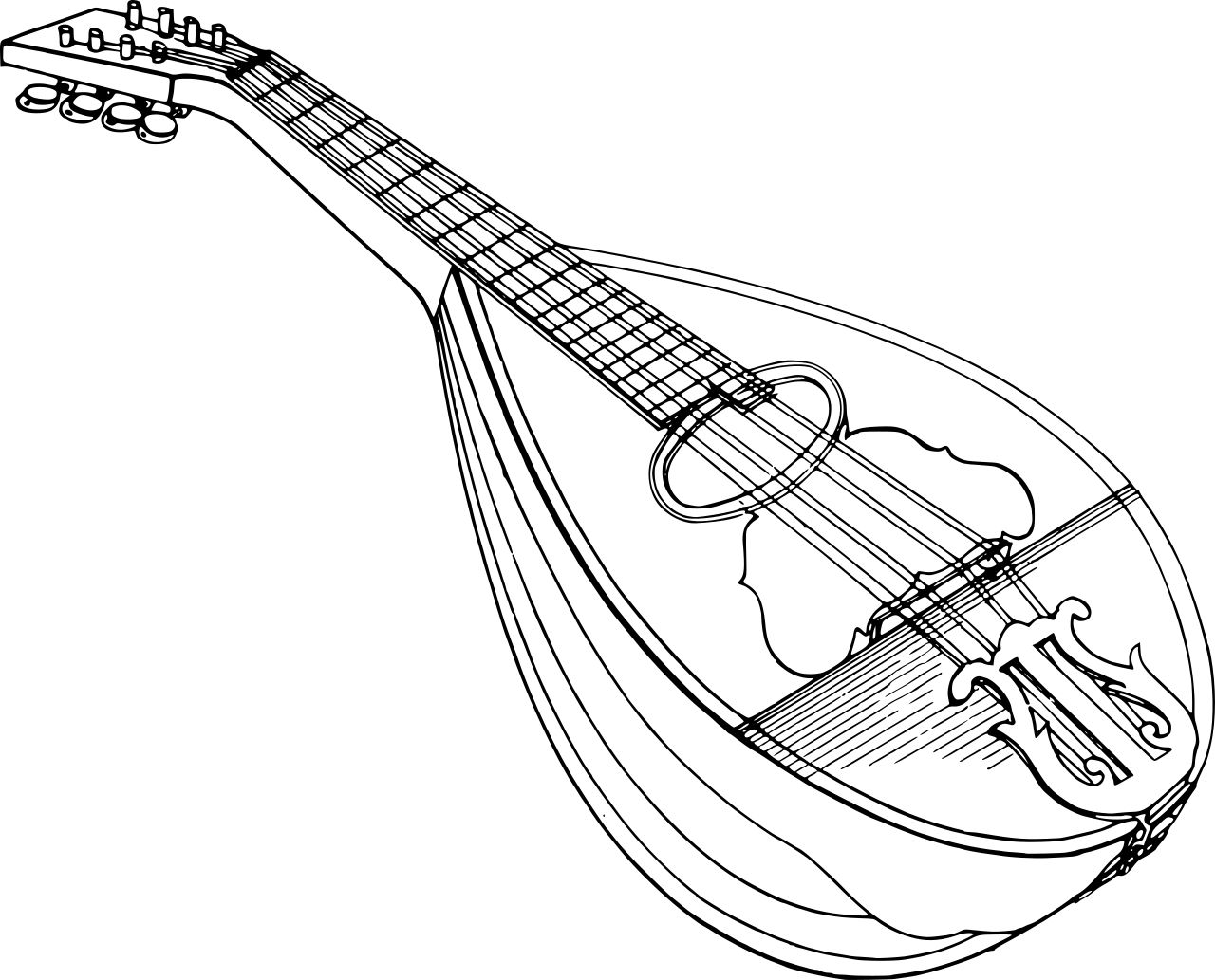 Omalovnka mandolna k vytisknut na A4