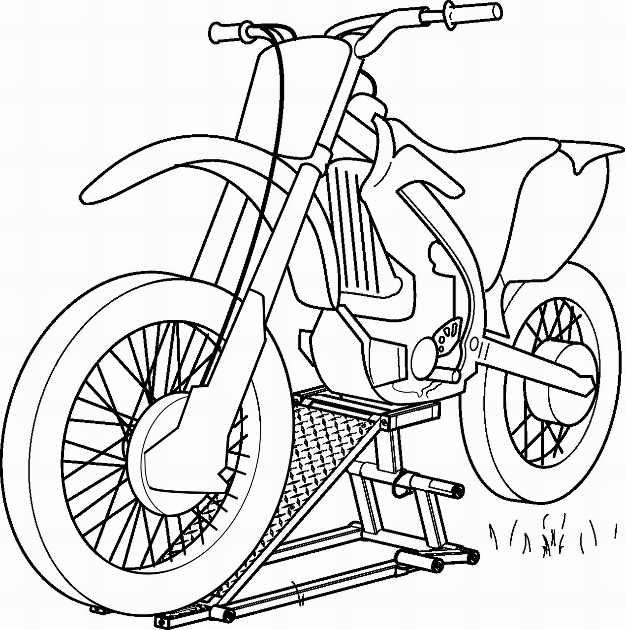 Omalovnka motorka k vytisknut na A4