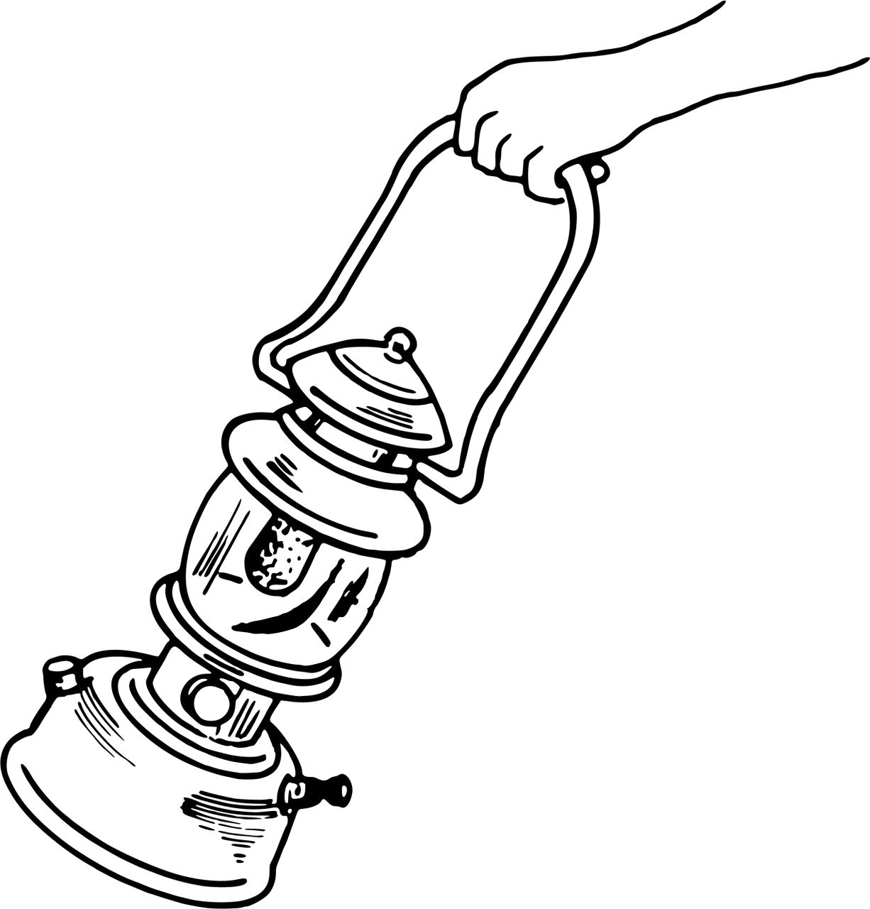 Omalovnka petrolejov lampa k vytisknut na A4