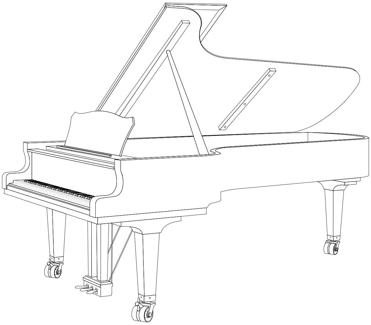 Omalovnka piano k vytisknut na A4