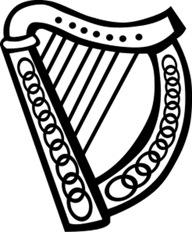 Omalovnka keltsk harfa k vytisknut na A5