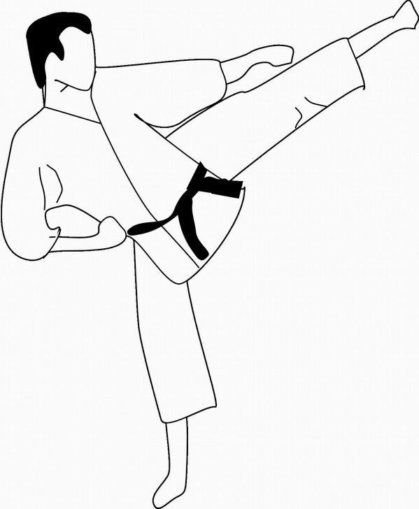 Omalovnka, obrzek Karate - Sport - k vytisknut, pro dti k vybarven zdarma, online ke staen a vytitn