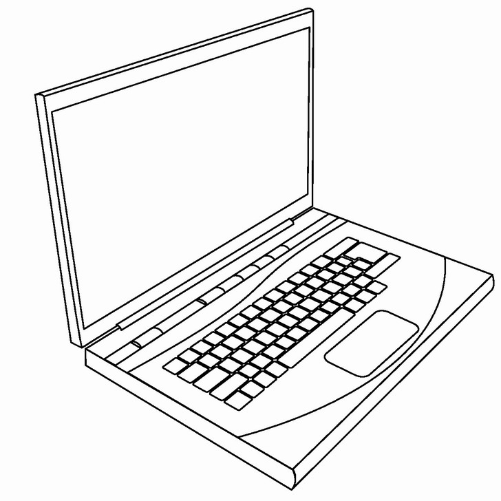 Omalovnka, obrzek Notebook - Ostatn - k vytisknut, pro dti k vybarven zdarma, online ke staen a vytitn
