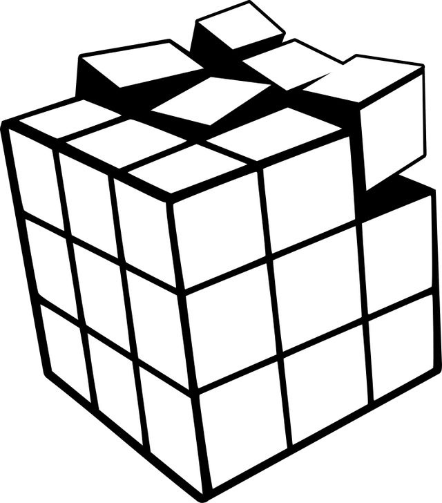 Omalovnka, obrzek Rubikova kostka - Ostatn - k vytisknut, pro dti k vybarven zdarma, online ke staen a vytitn