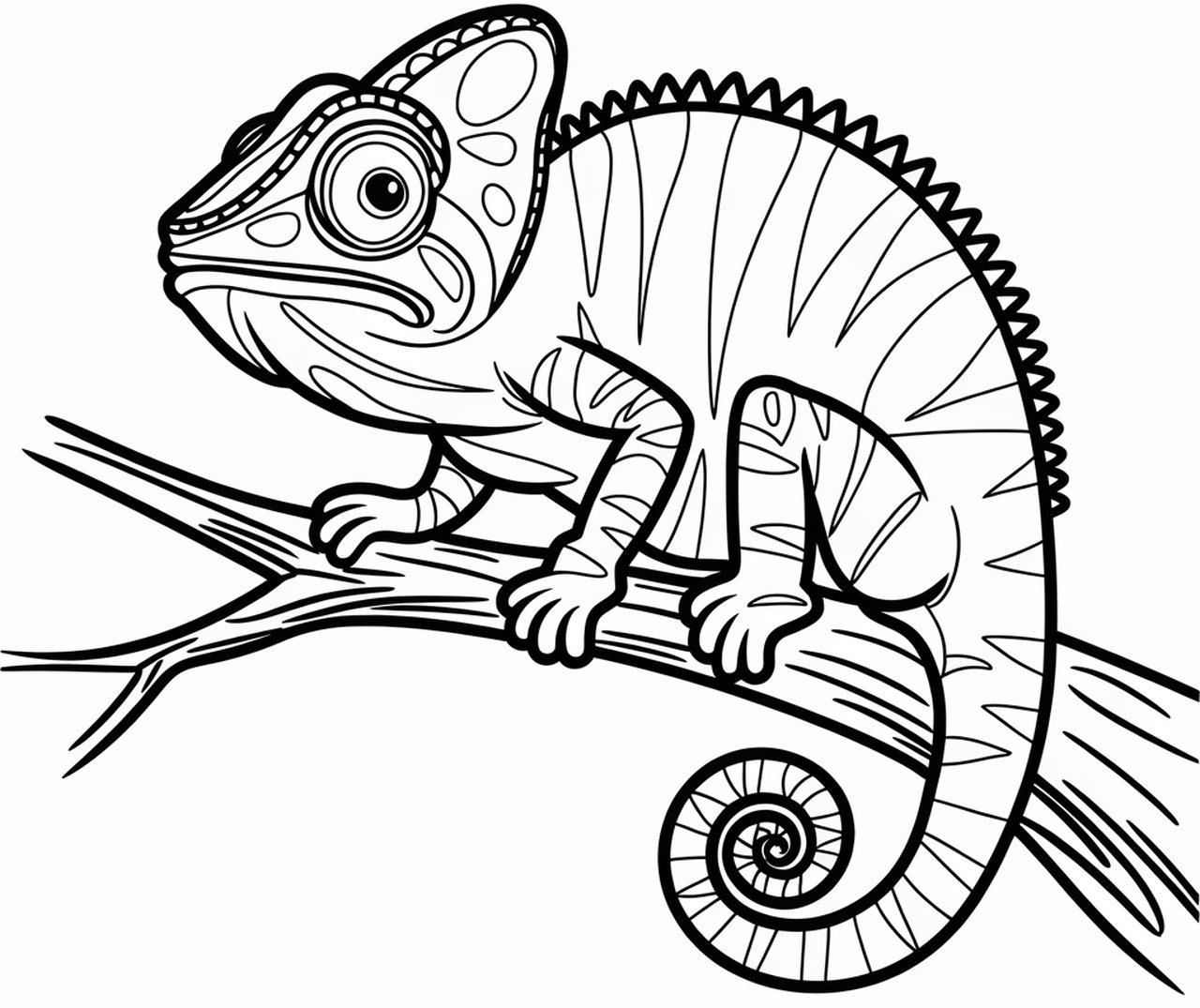 Omalovnka chameleon k vytisknut na A4