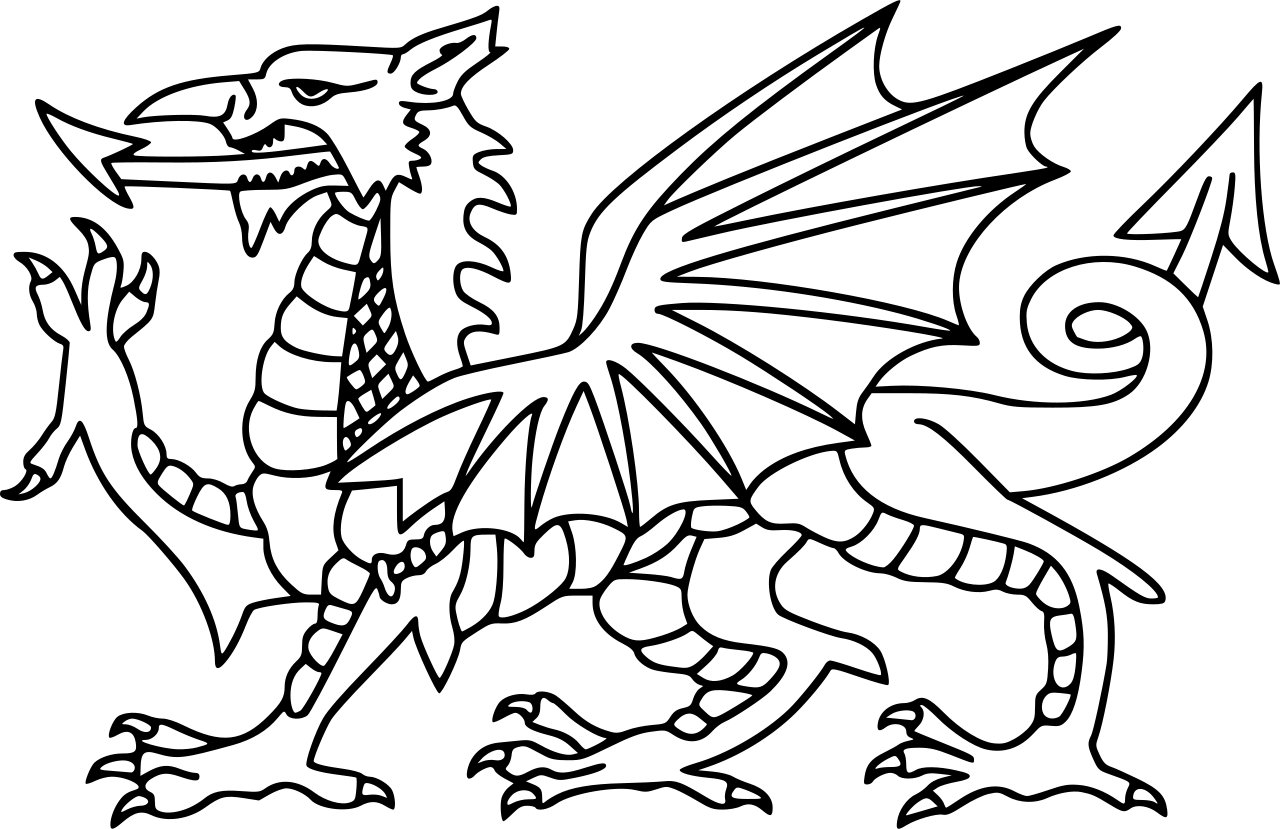 Геральдический дракон раскраска