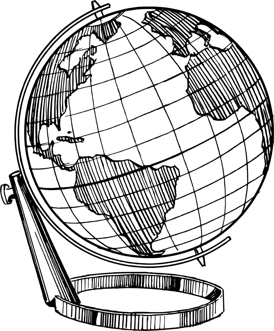 Omalovnka globus k vytisknut na A4