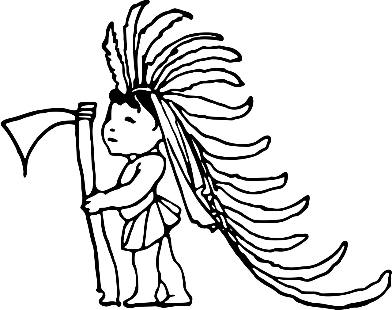 Трафареты индейцев для детей