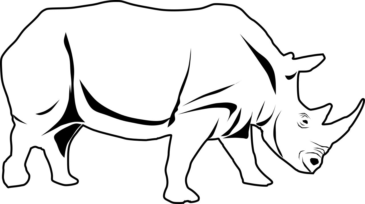 Omalovánka nosorožec k vytisknutí na A4