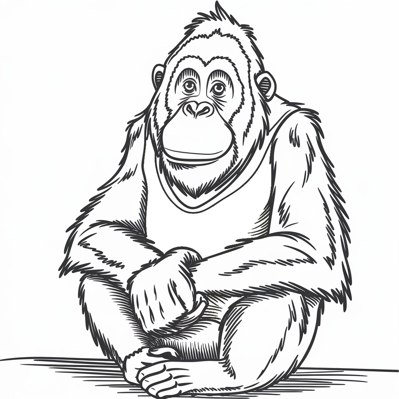Omalovnka orangutan k vytisknut na A4