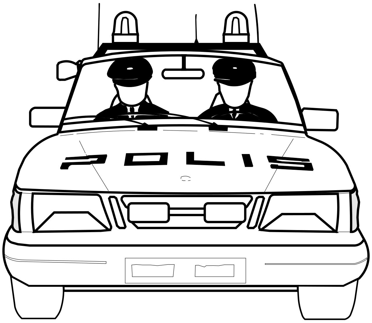 Omalovánka policejní auto k vytisknutí na A4