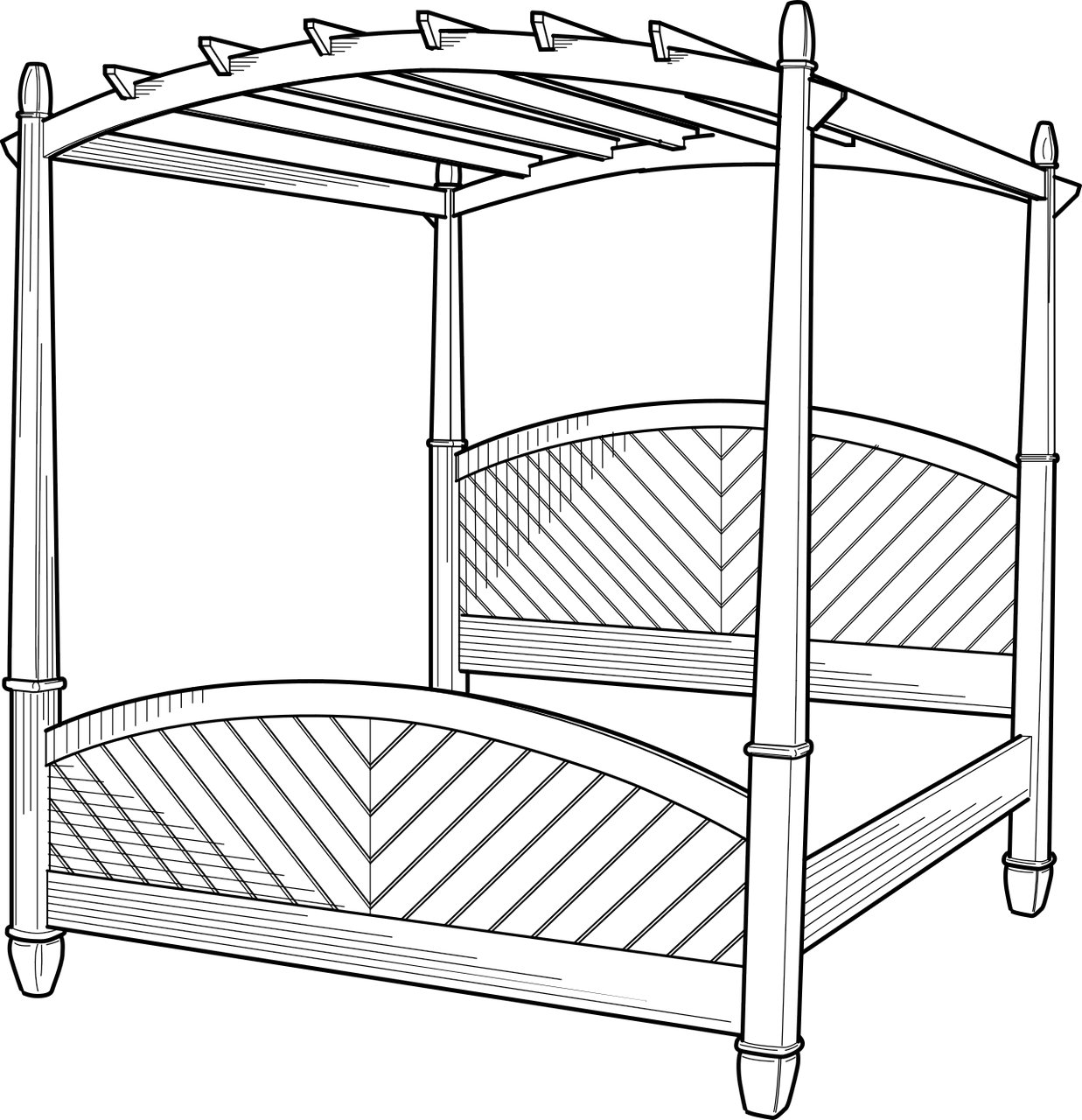 Omalovnka postel k vytisknut na A4