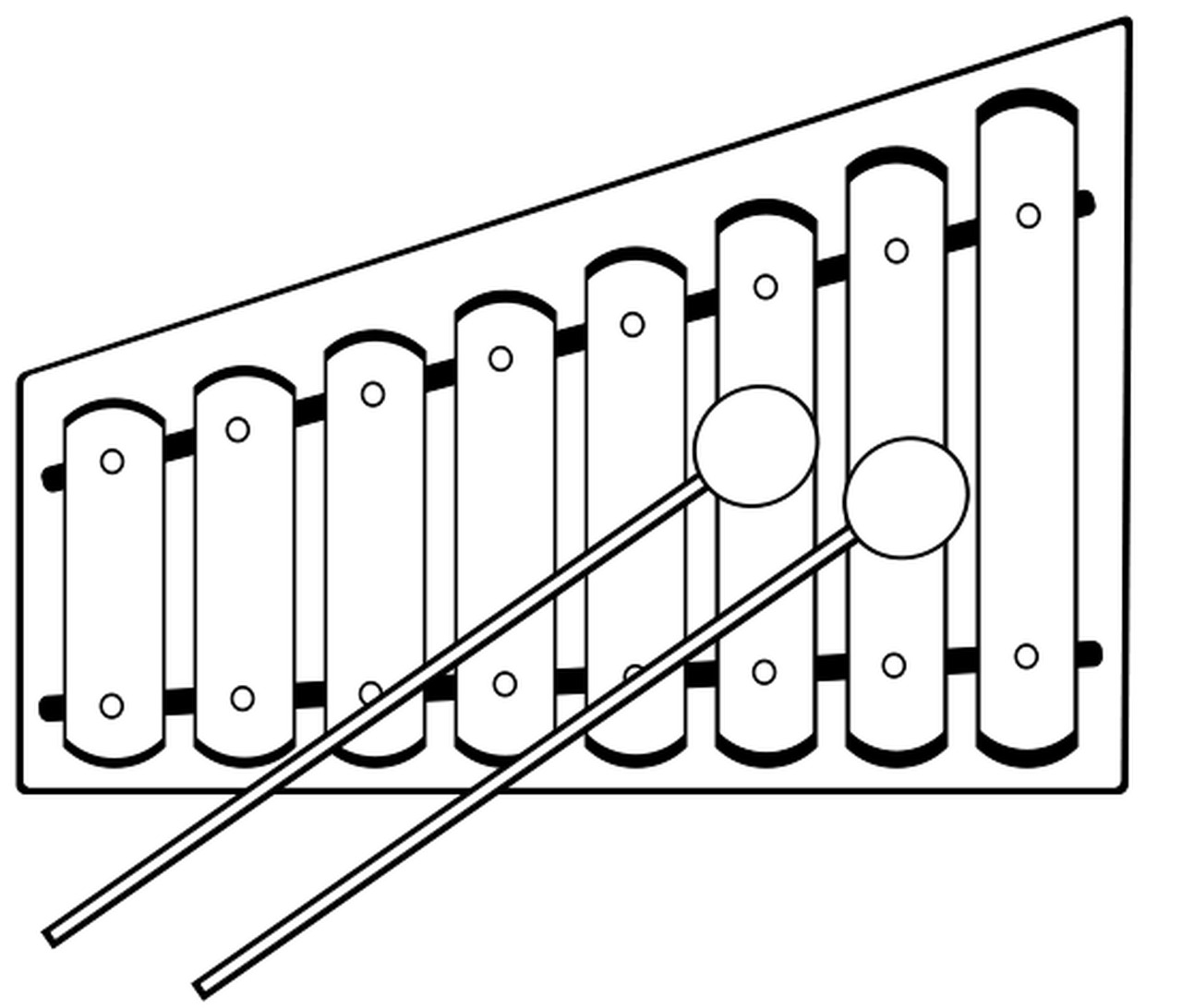Omalovánka xylofon k vytisknutí na A4