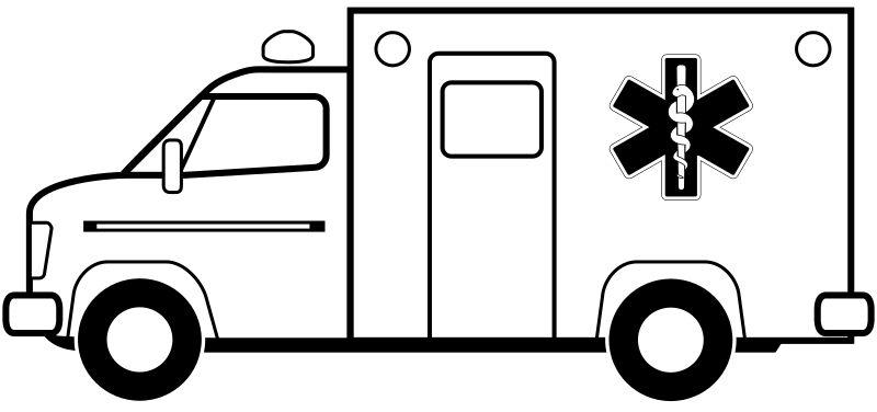 Omalovánka ambulance k vytisknutí na A5
