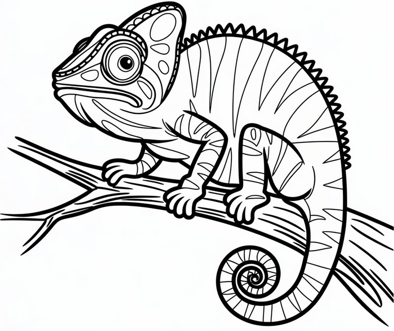 Omalovnka chameleon k vytisknut na A5