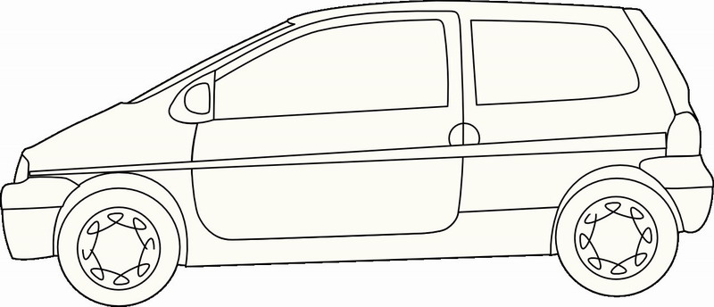 Omalovánka Renault Twingo k vytisknutí na A5