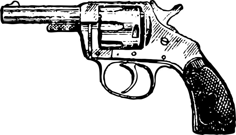 Omalovánka revolver k vytisknutí na A5