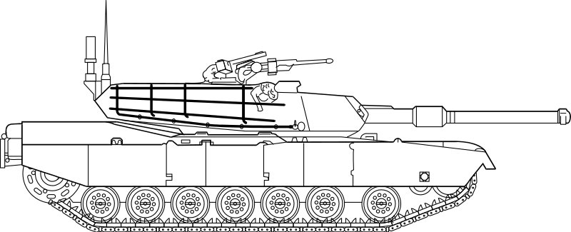 Omalovnka tank k vytisknut na A5
