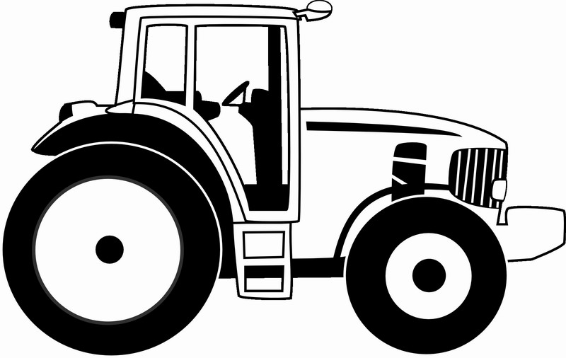 Omalovánka traktor k vytisknutí na A5