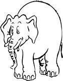 Africký slon - omalovánka k vytištění zdarma