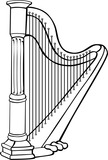 Harfa - omalovánka k vytištění zdarma