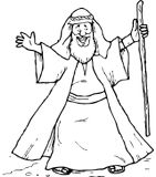 Mojžíš s holí - obrázek, omalovánka k tisku