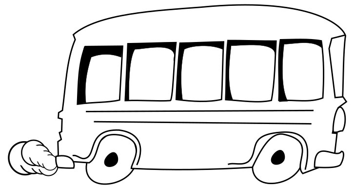 Omalovánka, obrázek Autobus - Dopravní prostředky - k vytisknutí, pro děti k vybarvení zdarma, online ke stažení a vytištění