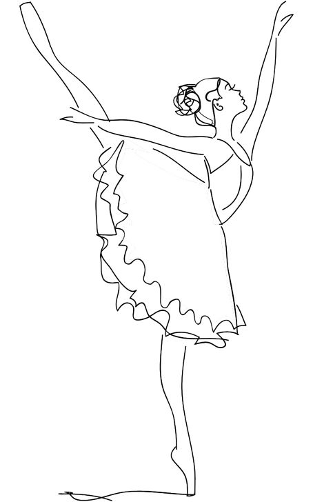 Omalovánka, obrázek Baletka - Lidé - k vytisknutí, pro děti k vybarvení zdarma, online ke stažení a vytištění
