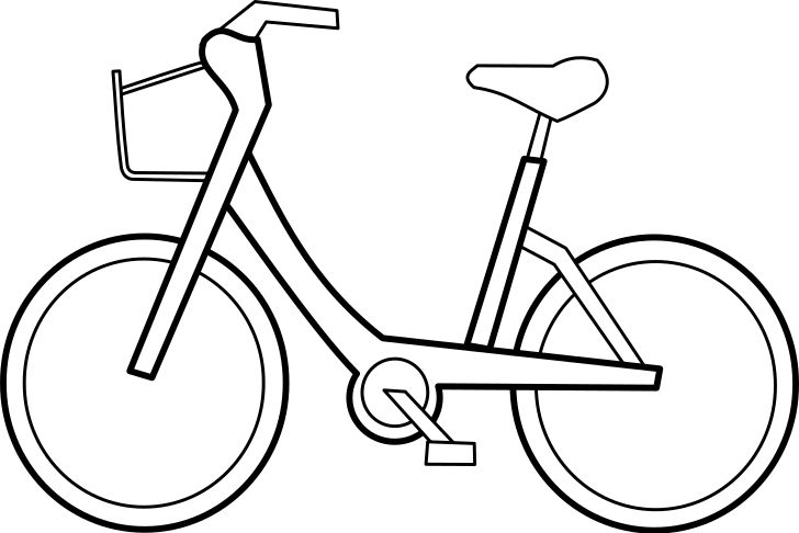 Omalovánka, obrázek Bicykl - Dopravní prostředky - k vytisknutí, pro děti k vybarvení zdarma, online ke stažení a vytištění