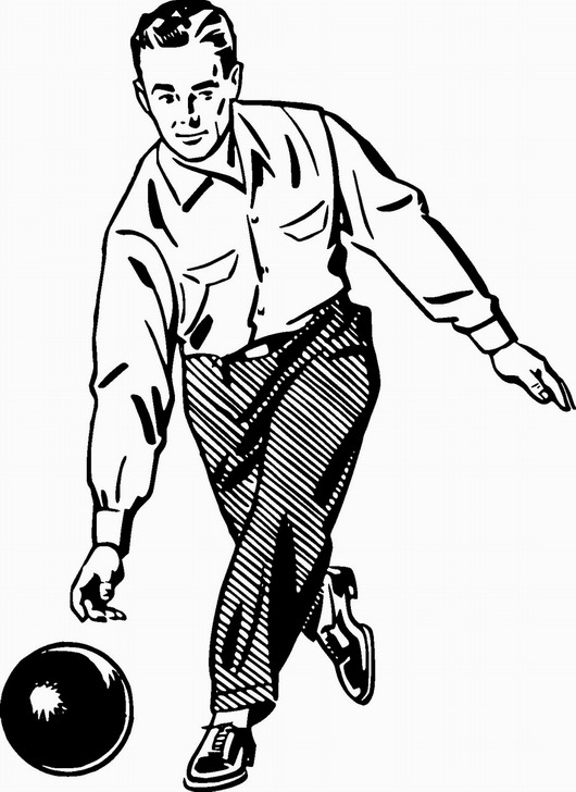 Omalovánka, obrázek Bowling - Sport - k vytisknutí, pro děti k vybarvení zdarma, online ke stažení a vytištění