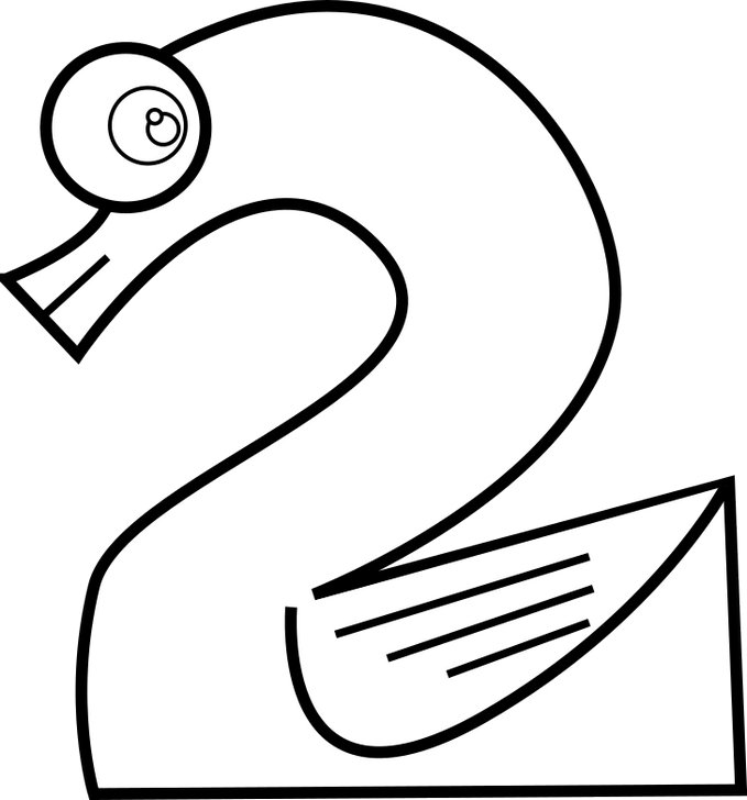 Omalovánka, obrázek Číslo 2 - Znaky - k vytisknutí, pro děti k vybarvení zdarma, online ke stažení a vytištění