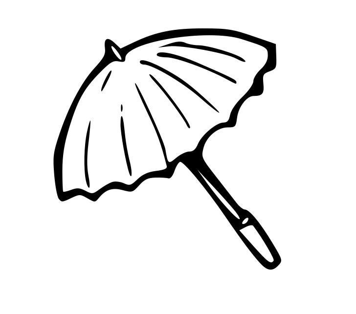Omalovánka, obrázek Deštník - Oděvy - k vytisknutí, pro děti k vybarvení zdarma, online ke stažení a vytištění