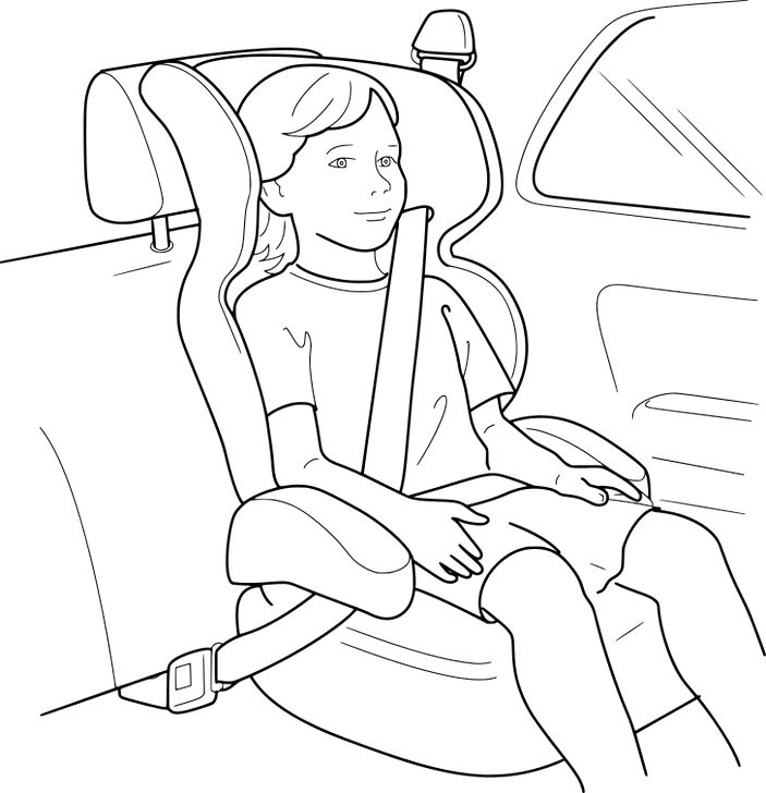 Omalovánka, obrázek Dítě v autě - Auta - k vytisknutí, pro děti k vybarvení zdarma, online ke stažení a vytištění