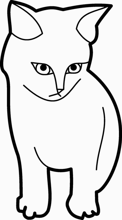 Omalovánka, obrázek Kočička - Zvířata - k vytisknutí, pro děti k vybarvení zdarma, online ke stažení a vytištění