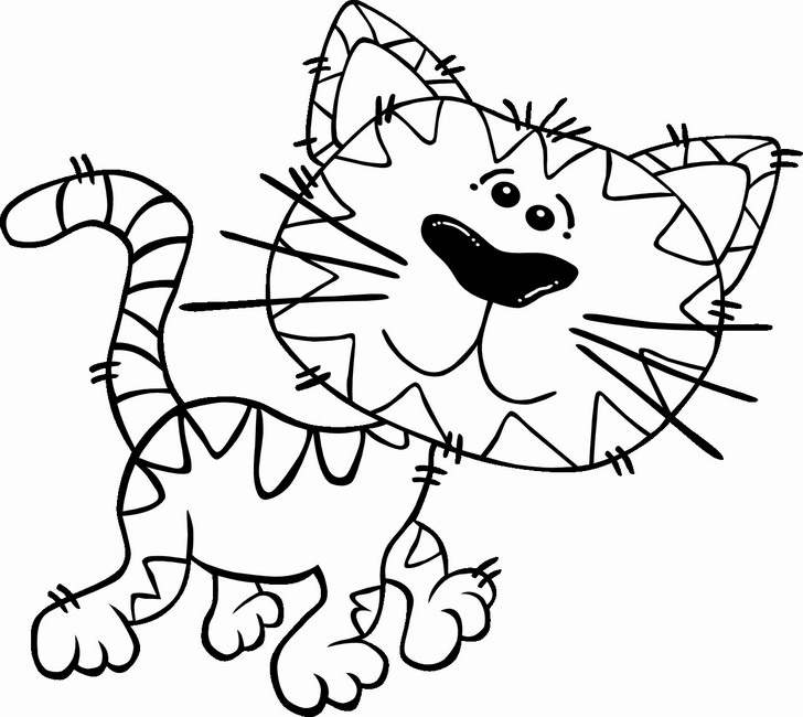 Omalovánka, obrázek Kočka - Pohádky - k vytisknutí, pro děti k vybarvení zdarma, online ke stažení a vytištění
