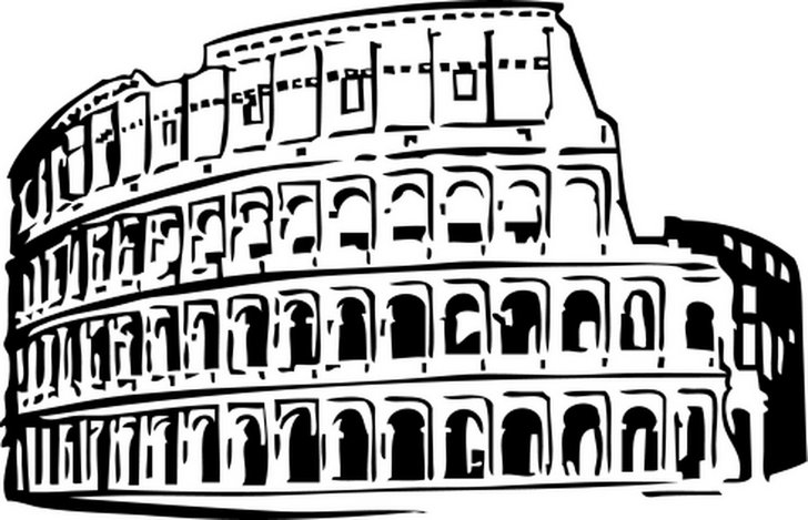 Omalovánka, obrázek Koloseum - Budovy - k vytisknutí, pro děti k vybarvení zdarma, online ke stažení a vytištění