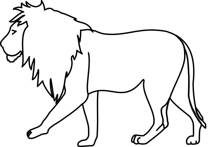 Omalovánka, obrázek Král zvířat - Zvířata - k vytisknutí, pro děti k vybarvení zdarma, online ke stažení a vytištění