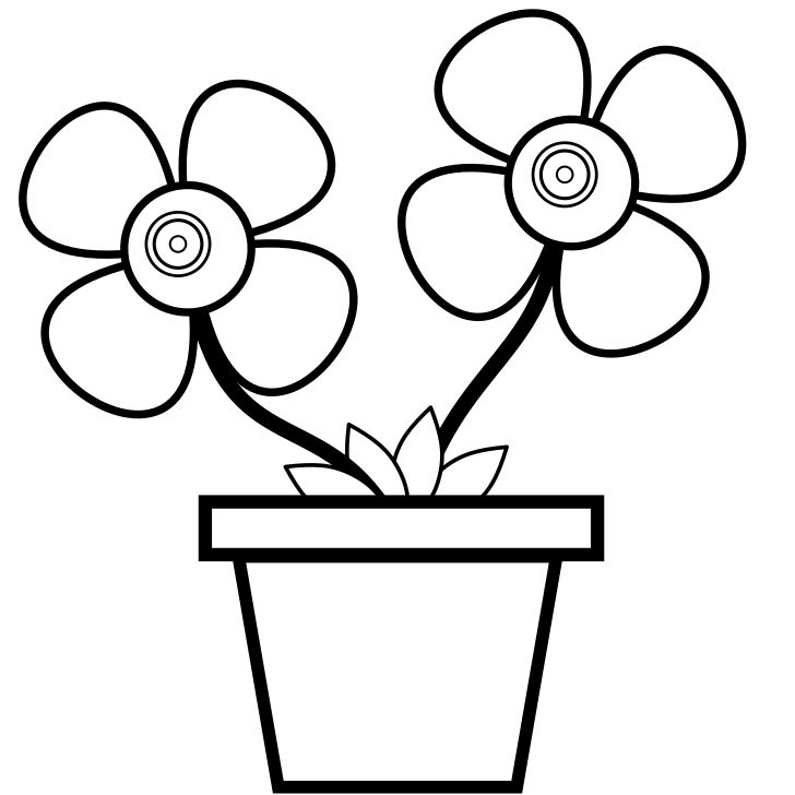 Omalovánka, obrázek Květinky - Květiny - k vytisknutí, pro děti k vybarvení zdarma, online ke stažení a vytištění