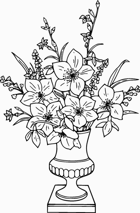 Omalovánka, obrázek Květiny - Květiny - k vytisknutí, pro děti k vybarvení zdarma, online ke stažení a vytištění
