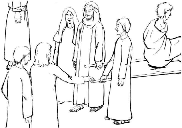 Omalovánka, obrázek Lukáš 3 - Bible a křesťanství - k vytisknutí, pro děti k vybarvení zdarma, online ke stažení a vytištění