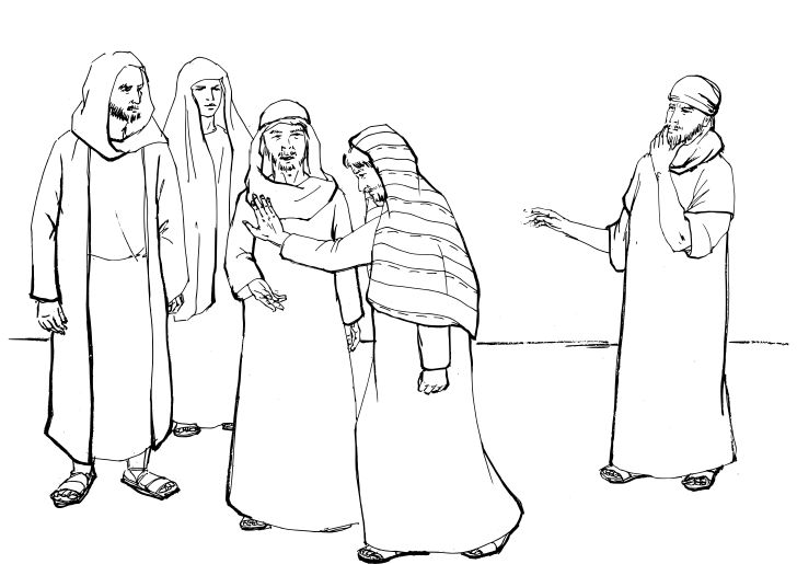 Omalovánka, obrázek Lukáš 7 - Bible a křesťanství - k vytisknutí, pro děti k vybarvení zdarma, online ke stažení a vytištění