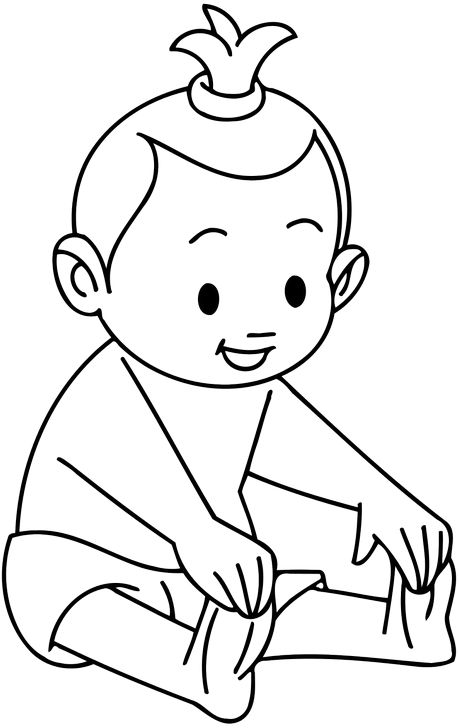 Omalovánka, obrázek Malé dítě - Lidé - k vytisknutí, pro děti k vybarvení zdarma, online ke stažení a vytištění
