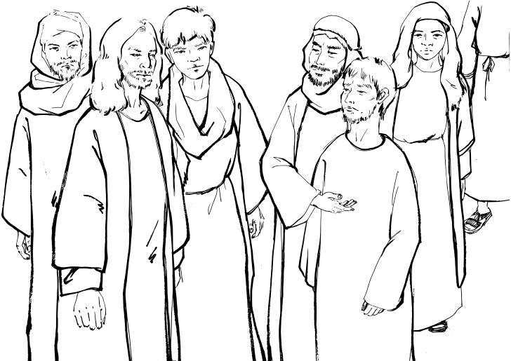 Omalovánka, obrázek Marek 1 - Bible a křesťanství - k vytisknutí, pro děti k vybarvení zdarma, online ke stažení a vytištění