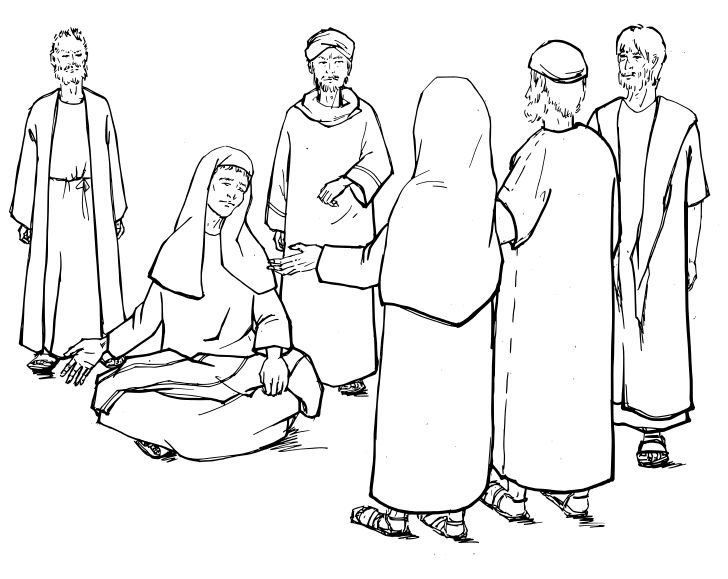 Omalovánka, obrázek Marek 10 - Bible a křesťanství - k vytisknutí, pro děti k vybarvení zdarma, online ke stažení a vytištění