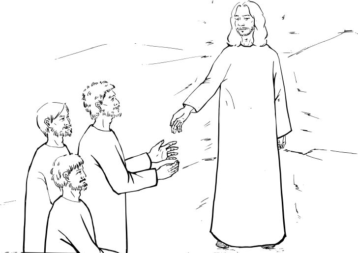 Omalovánka, obrázek Matouš 5 - Bible a křesťanství - k vytisknutí, pro děti k vybarvení zdarma, online ke stažení a vytištění
