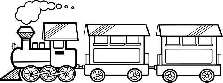 Omalovánka, obrázek Parní mašinka - Dopravní prostředky - k vytisknutí, pro děti k vybarvení zdarma, online ke stažení a vytištění