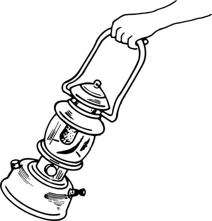 Omalovánka, obrázek Petrolejová lampa - Ostatní - k vytisknutí, pro děti k vybarvení zdarma, online ke stažení a vytištění