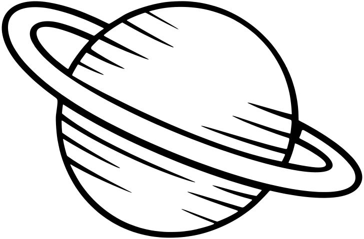 Omalovánka, obrázek Planeta Saturn - Vesmír - k vytisknutí, pro děti k vybarvení zdarma, online ke stažení a vytištění