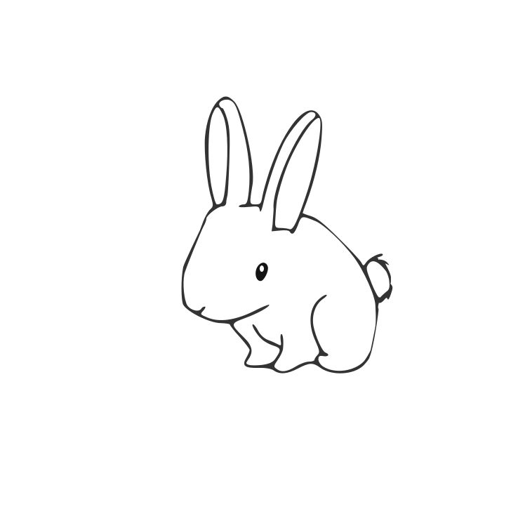 Omalovánka, obrázek Roztomilý králíček - Zvířata - k vytisknutí, pro děti k vybarvení zdarma, online ke stažení a vytištění