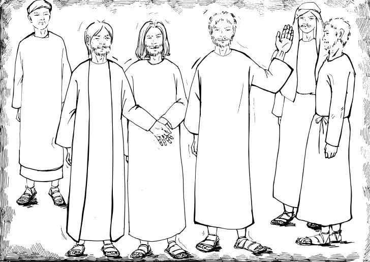 Omalovánka, obrázek Skutky apoštolů 2 - Bible a křesťanství - k vytisknutí, pro děti k vybarvení zdarma, online ke stažení a vytištění